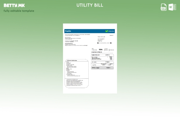 Модерен стил Шаблон за комунални сметки за телекомуникациски оператор на Шпанија